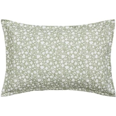 ESSIX , Printed Cotton Percale Pillowcase, Arabesque, 50 x 75 cm, Light Green ESSIX , Printed Cotton Percale Pillowcase, Arabesque, 50 x 75 cm, Light Green