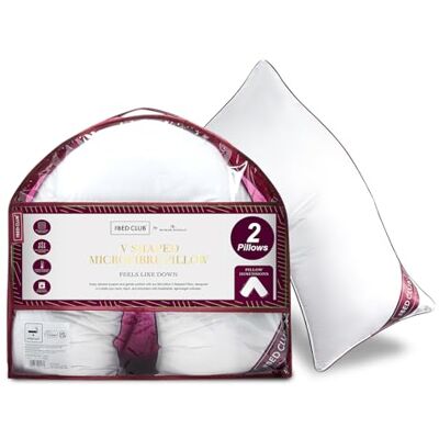 GC GAVENO CAVAILIA V Shape Pillow 2 Pack Soft & Supportive Orthopaedic Pillows with Microfiber Filling 36cm Deep Comfort Cushion for Back & Neck Support at Home and Hotel Pillow -(75x40cm), White GC GAVENO CAVAILIA V Shape Pillow 2 Pack Soft & Supportive Orthopaedic Pillows with Microfiber Filling 36cm Deep Comfort Cushion for Back & Neck Support at Home and Hotel Pillow -(75x40cm), White