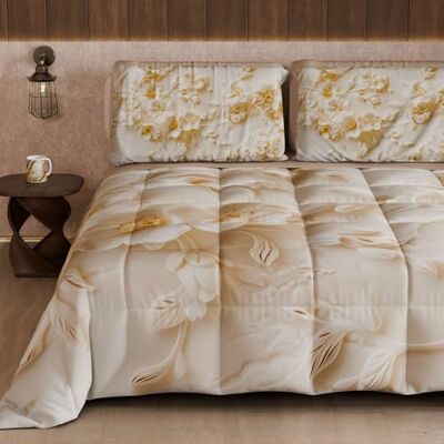 PETTI Artigiani Italiani Winter Quilt, Winter Duvet, Double Sided Quilt, Solid Colour and Digital Floral Print 06 10, 100% Microfibre, Made in Italy PETTI Artigiani Italiani Winter Quilt, Winter Duvet, Double Sided Quilt, Solid Colour and Digital Floral Print 06 10, 100% Microfibre, Made in Italy
