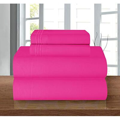 Elegant Comfort Luxury 1500 Premium Hotel Quality Microfiber 4-Piece Sheet Set Wrinkle Resistant, All Around Elastic Fitted Sheet, Deep Pocket up to 16", California King, Hot Pink Elegant Comfort Luxury 1500 Premium Hotel Quality Microfiber 4-Piece Sheet Set Wrinkle Resistant, All Around Elastic Fitted Sheet, Deep Pocket up to 16", California King, Hot Pink