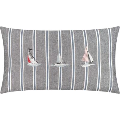furn. Wylder Abersoch Regatta Polyester Filled Cushion – Embroidered Nautical Stripe Coastal Sailboat Cotton Decorative Pillow (Navy – 30x50cm) furn. Wylder Abersoch Regatta Polyester Filled Cushion – Embroidered Nautical Stripe Coastal Sailboat Cotton Decorative Pillow (Navy – 30x50cm)
