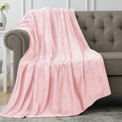 Utopia Bedding Fleece Throw Blanket 127x152cm – Soft Warm Lightweight Breathable Small Versatile Luxury Decorative Throws For Sofa, Bed, Chair & Settees – Cosy Home Gift For Adults, Pink Utopia Bedding Fleece Throw Blanket 127x152cm – Soft Warm Lightweight Breathable Small Versatile Luxury Decorative Throws For Sofa, Bed, Chair & Settees – Cosy Home Gift For Adults, Pink