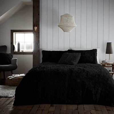 GC GAVENO CAVAILIA Gaveno Cavailia Teddy Fleece Hug Snug Duvet Set King Black, Super Soft Fluffy Cosy Warm Bedding, 3 Piece Bedset, Easy Care DuvetCover Bedlinen, 1 Quilt Cover and 2 Pillow Cases GC GAVENO CAVAILIA Gaveno Cavailia Teddy Fleece Hug Snug Duvet Set King Black, Super Soft Fluffy Cosy Warm Bedding, 3 Piece Bedset, Easy Care DuvetCover Bedlinen, 1 Quilt Cover and 2 Pillow Cases