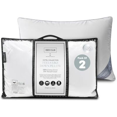 GC GAVENO CAVAILIA Hotel Collection Soft Pillow 2 Pack Bounce-Back Neck Support Pillow With 100% Cotton Cover Hypoallergenic Hotel Quality Pillows For Sleeping Back & Side Sleepers Pillow 74x48cm GC GAVENO CAVAILIA Hotel Collection Soft Pillow 2 Pack Bounce-Back Neck Support Pillow With 100% Cotton Cover Hypoallergenic Hotel Quality Pillows For Sleeping Back & Side Sleepers Pillow 74x48cm