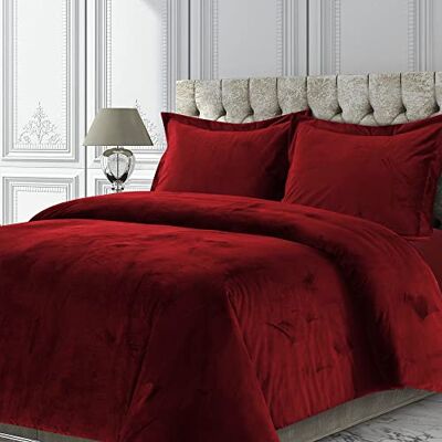 Tribeca Living VENICEDUVETTWBU Venice Velvet Oversized Solid Duvet Set, Twin, Burgundy Tribeca Living VENICEDUVETTWBU Venice Velvet Oversized Solid Duvet Set, Twin, Burgundy