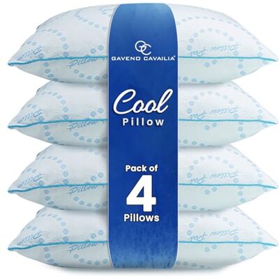 GC GAVENO CAVAILIA 4 Pack Orthopaedic Memory Foam Pillows Firm Neck, Shoulder & Back Support Pillow 45x70 cm Anti-Allergy, Hotel Quality Comfort Ideal for Side, Back & Stomach Sleepers White GC GAVENO CAVAILIA 4 Pack Orthopaedic Memory Foam Pillows Firm Neck, Shoulder & Back Support Pillow 45x70 cm Anti-Allergy, Hotel Quality Comfort Ideal for Side, Back & Stomach Sleepers White