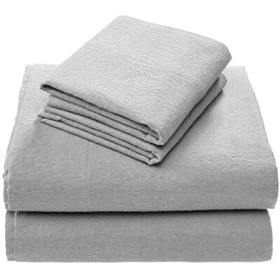 Comfort Spaces Cotton Flannel Breathable Warm Deep Pocket Sheets With Pillow Case Bedding, Queen, Solid Grey Comfort Spaces Cotton Flannel Breathable Warm Deep Pocket Sheets With Pillow Case Bedding, Queen, Solid Grey