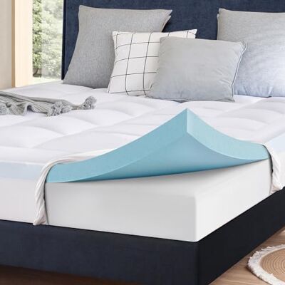 ELEMUSE Firm Mattress Topper Single Bed for Back Pain Relief with Washable Cover, Mattress Topper with OEKO-TEX & CertiPUR-US (Single Size-90x190cm) ELEMUSE Firm Mattress Topper Single Bed for Back Pain Relief with Washable Cover, Mattress Topper with OEKO-TEX & CertiPUR-US (Single Size-90x190cm)