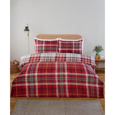Rapport Home Regalia Plaid Complete Bedding Set Single Fully Reversible Tartan Check Duvet Cover with Matching Fitted Sheet & Pillowcase Soft Premium Microfibre Red Rapport Home Regalia Plaid Complete Bedding Set Single Fully Reversible Tartan Check Duvet Cover with Matching Fitted Sheet & Pillowcase Soft Premium Microfibre Red