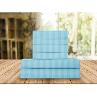 Elegant Comfort Luxury Soft Bed Sheets Dobby Stripe 1500 Premium Hotel Quality Microfiber Softness Wrinkle and Fade Resistant (4-Piece) Bedding Set, Twin, Stripe Aqua Blue Elegant Comfort Luxury Soft Bed Sheets Dobby Stripe 1500 Premium Hotel Quality Microfiber Softness Wrinkle and Fade Resistant (4-Piece) Bedding Set, Twin, Stripe Aqua Blue