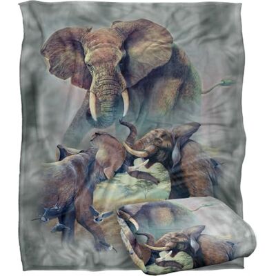 LOGOVISION Jq Licensing Jmm-Jp Elephants Fighting Silky Touch Super Soft Throw Blanket 152 X 127 Cm LOGOVISION Jq Licensing Jmm-Jp Elephants Fighting Silky Touch Super Soft Throw Blanket 152 X 127 Cm