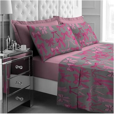 GC GAVENO CAVAILIA Single Bed Sheet Set 3Piece Printed Bedding Set (Fitted Sheet, Flat Sheet & 1 Pillow Cases) Warm Thermal Fluffy Bedding Soft Polyester Fleece Bedding Sheet Set, Grey/Pink GC GAVENO CAVAILIA Single Bed Sheet Set 3Piece Printed Bedding Set (Fitted Sheet, Flat Sheet & 1 Pillow Cases) Warm Thermal Fluffy Bedding Soft Polyester Fleece Bedding Sheet Set, Grey/Pink