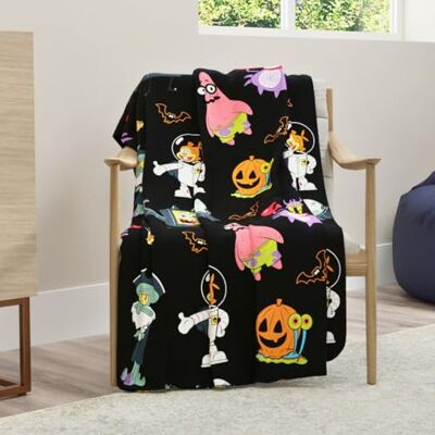 Franco Kids Spongebob Squarepants Halloween Throw Blanket, Super Soft Cozy Plush Bedding, 50" x 70", (Officially Licensed Product) Franco Kids Spongebob Squarepants Halloween Throw Blanket, Super Soft Cozy Plush Bedding, 50" x 70", (Officially Licensed Product)
