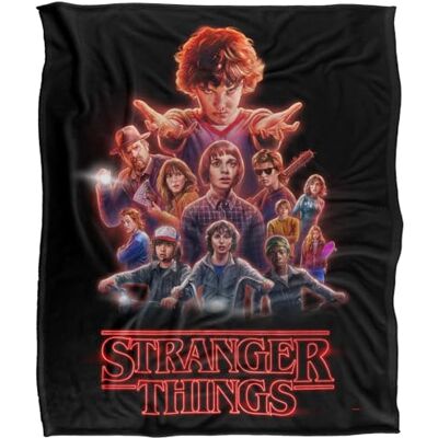 Stranger Things Season 2 Heroes Silky Touch Super Soft Throw Blanket 152 X 127 Cm, White Stranger Things Season 2 Heroes Silky Touch Super Soft Throw Blanket 152 X 127 Cm, White