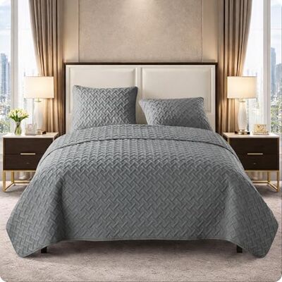 VCNY Home Super Soft Reversible Bedding Set with Matching Shams, Seasons, Microfiber, Nina Grey, Twin VCNY Home Super Soft Reversible Bedding Set with Matching Shams, Seasons, Microfiber, Nina Grey, Twin