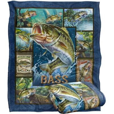 LOGOVISION Jq Licensing Bass Fishing Silky Touch Super Soft Throw Blanket 152 X 127 Cm LOGOVISION Jq Licensing Bass Fishing Silky Touch Super Soft Throw Blanket 152 X 127 Cm