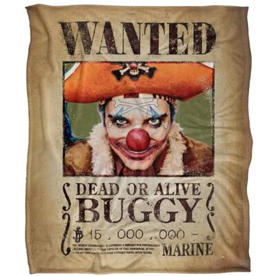 One Piece Buggy Wanted Poster Silky Touch Super Soft Throw Blanket 152 X 127 Cm One Piece Buggy Wanted Poster Silky Touch Super Soft Throw Blanket 152 X 127 Cm