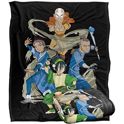 LOGOVISION Avatar The Last Airbender Team Elements Silky Touch Super Soft Throw Blanket 152 X 127 cm, White LOGOVISION Avatar The Last Airbender Team Elements Silky Touch Super Soft Throw Blanket 152 X 127 cm, White