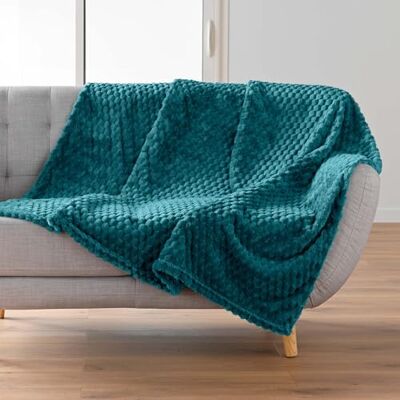 Douceur d'Intérieur , Mini Frosty Blue Flannel Relief Plain Blanket (125 x 150 cm) Douceur d'Intérieur , Mini Frosty Blue Flannel Relief Plain Blanket (125 x 150 cm)