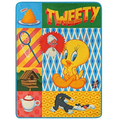 Northwest Looney Tunes Micro Raschel Throw Blanket, 46" x 60", Artsy Tweety Northwest Looney Tunes Micro Raschel Throw Blanket, 46" x 60", Artsy Tweety