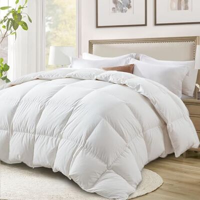 Globon Down Feather Comforter/Duvet Insert King Size,Ultra-Soft Fluffy Bed Comforter,700 Filling Power,Medium Weight for All Season with Corner Tabs, White Globon Down Feather Comforter/Duvet Insert King Size,Ultra-Soft Fluffy Bed Comforter,700 Filling Power,Medium Weight for All Season with Corner Tabs, White