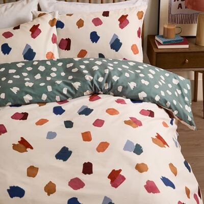 furn. Duvet Day Astrid Duvet Cover Set – Reversible Ultra Soft Brushstroke Polka Dot Bedding Set (Multi/Teal Double) furn. Duvet Day Astrid Duvet Cover Set – Reversible Ultra Soft Brushstroke Polka Dot Bedding Set (Multi/Teal Double)