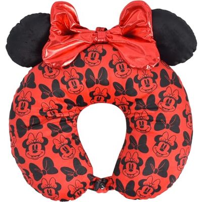 Ful Concept One Disney Minnie Mouse Travel Neck Pillow with 3D Ears and Bow for Airplane, Car and Office Comfortable and Breathable, Red/Black Ful Concept One Disney Minnie Mouse Travel Neck Pillow with 3D Ears and Bow for Airplane, Car and Office Comfortable and Breathable, Red/Black