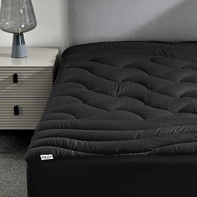 Zone Cooling Mattress Topper King Size Premium Mattress Topper Padded Mattress Protector Breathable Washable Deep Pocket 8-21" (Black, King) Zone Cooling Mattress Topper King Size Premium Mattress Topper Padded Mattress Protector Breathable Washable Deep Pocket 8-21" (Black, King)