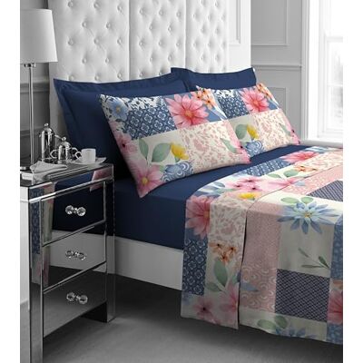 GC GAVENO CAVAILIA Double Bed Sheet Set 4Piece Printed Bedding Set (Fitted Sheet, Flat Sheet & 2 Pillow Cases) Warm Thermal Fluffy Bedding Soft Polyester Fleece Bedding Sheet Set, Pink/Navy GC GAVENO CAVAILIA Double Bed Sheet Set 4Piece Printed Bedding Set (Fitted Sheet, Flat Sheet & 2 Pillow Cases) Warm Thermal Fluffy Bedding Soft Polyester Fleece Bedding Sheet Set, Pink/Navy