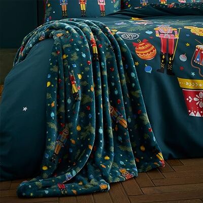 Catherine Lansfield Christmas Nutcracker Fleece Cosy 130x170 cm Blanket Throw Green Catherine Lansfield Christmas Nutcracker Fleece Cosy 130x170 cm Blanket Throw Green