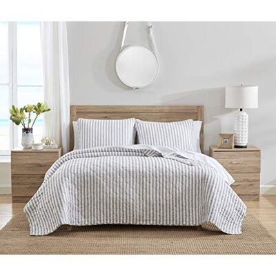 Stone Cottage Quilt Set-100, Lightweight & Breathable Bedding, Reversible & Ideal for All Seasons, Pre-Washed for Added Softness, Cotton, Grey, Queen Stone Cottage Quilt Set-100, Lightweight & Breathable Bedding, Reversible & Ideal for All Seasons, Pre-Washed for Added Softness, Cotton, Grey, Queen
