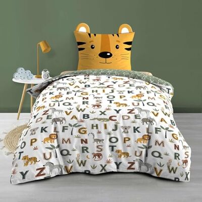 Douceur d'Intérieur , Reversible 2-Piece Bedding Set (140 x 200 cm) Tigry, 100% Cotton Douceur d'Intérieur , Reversible 2-Piece Bedding Set (140 x 200 cm) Tigry, 100% Cotton