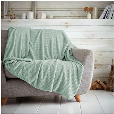 GC GAVENO CAVAILIA Teddy Throws, Snuggle Blanket For Bed, Thermal Fleece Blankets, Duck Egg, 200X240 Cm GC GAVENO CAVAILIA Teddy Throws, Snuggle Blanket For Bed, Thermal Fleece Blankets, Duck Egg, 200X240 Cm