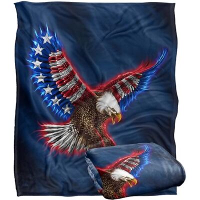 LOGOVISION Jq Licensing James Piazza American Flag Eagle Silky Touch Super Soft Throw Blanket 152 X 127 Cm LOGOVISION Jq Licensing James Piazza American Flag Eagle Silky Touch Super Soft Throw Blanket 152 X 127 Cm