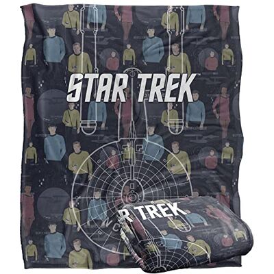 Trevco Star Trek Enterprise Crew Silky Touch Super Soft Throw Blanket 152 X 127 cm, White Trevco Star Trek Enterprise Crew Silky Touch Super Soft Throw Blanket 152 X 127 cm, White
