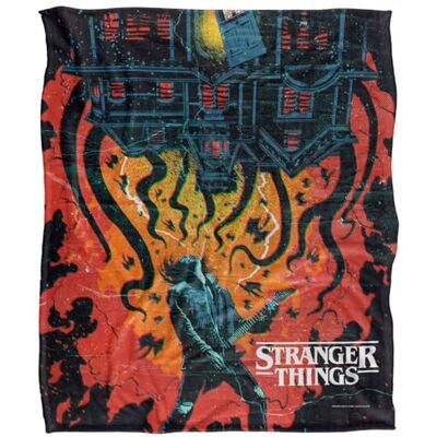 Stranger Things Eddie Munson Upside Down Creep House Poster Silky Touch Super Soft Throw Blanket 152 X 127 Cm, White Stranger Things Eddie Munson Upside Down Creep House Poster Silky Touch Super Soft Throw Blanket 152 X 127 Cm, White