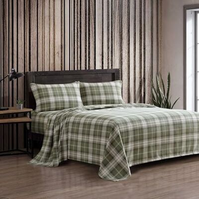 Eddie Bauer King Bed Sheets, Cotton Flannel Bedding Set with Matching Pillowcases, Brushed for Extra Softness, Deep Pocket, Oeko-Tex Certified (Heartland Plaid Green) Eddie Bauer King Bed Sheets, Cotton Flannel Bedding Set with Matching Pillowcases, Brushed for Extra Softness, Deep Pocket, Oeko-Tex Certified (Heartland Plaid Green)