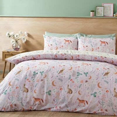 Catherine Lansfield Enchanted Twilight Animals Reversible Double Duvet Cover Set with Pillowcases Lilac Catherine Lansfield Enchanted Twilight Animals Reversible Double Duvet Cover Set with Pillowcases Lilac