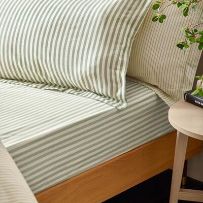 Heiden Striped Cotton Fitted Sheet - Bedding Heiden Striped Cotton Fitted Sheet - Bedding
