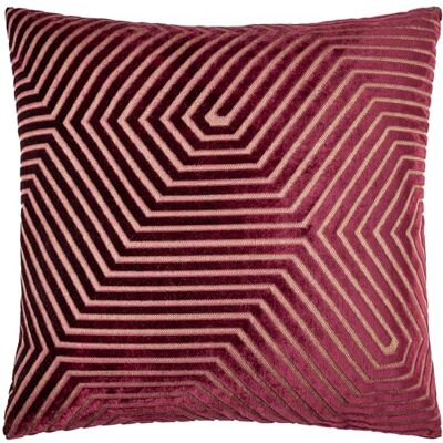 Paoletti Evoke Velvet Feather Filled Cushion – Luxurious Chevron Pattern Decorative Square Pillow With Filling (Burgundy 55x55cm) Paoletti Evoke Velvet Feather Filled Cushion – Luxurious Chevron Pattern Decorative Square Pillow With Filling (Burgundy 55x55cm)
