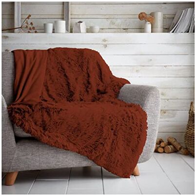 GC GAVENO CAVAILIA Super Soft Hugg and Snugg Teddy Fleece Sofa Bed Blanket, Easy Care Fluffy Cosy Warm Settee Throw, Rust, 150x200 Cm, 662839 GC GAVENO CAVAILIA Super Soft Hugg and Snugg Teddy Fleece Sofa Bed Blanket, Easy Care Fluffy Cosy Warm Settee Throw, Rust, 150x200 Cm, 662839