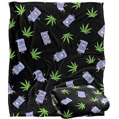 LOGOVISION South Park Towlie Pattern Silky Touch Super Soft Throw Blanket 152 X 127 cm, White LOGOVISION South Park Towlie Pattern Silky Touch Super Soft Throw Blanket 152 X 127 cm, White