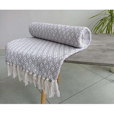 Rapport Home Eden 100% Recycled Cotton Throw 228 x 254cm Silver Rapport Home Eden 100% Recycled Cotton Throw 228 x 254cm Silver
