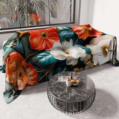 PETTI Artigiani Italiani Spring-Summer Double Bed Bedspread Lightweight Blanket Double Bed Sheet Floral 05-18 100% Made in Italy PETTI Artigiani Italiani Spring-Summer Double Bed Bedspread Lightweight Blanket Double Bed Sheet Floral 05-18 100% Made in Italy