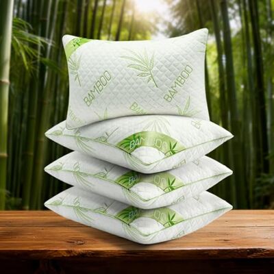 GC GAVENO CAVAILIA Orthopaedic Bamboo Pillow Memory Foam 4 Pack, 48x74 cm Hypoallergenic & Antibacterial Firm Neck & Shoulder Support Luxury Bed Pillows for Hotel Quality, White GC GAVENO CAVAILIA Orthopaedic Bamboo Pillow Memory Foam 4 Pack, 48x74 cm Hypoallergenic & Antibacterial Firm Neck & Shoulder Support Luxury Bed Pillows for Hotel Quality, White