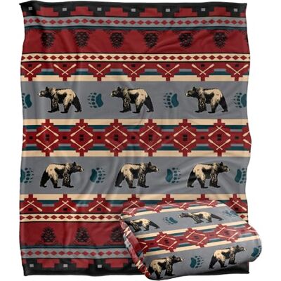 LOGOVISION Jq Licensing Southwest Lodge Bear Silky Touch Super Soft Throw Blanket 152 X 127 Cm LOGOVISION Jq Licensing Southwest Lodge Bear Silky Touch Super Soft Throw Blanket 152 X 127 Cm