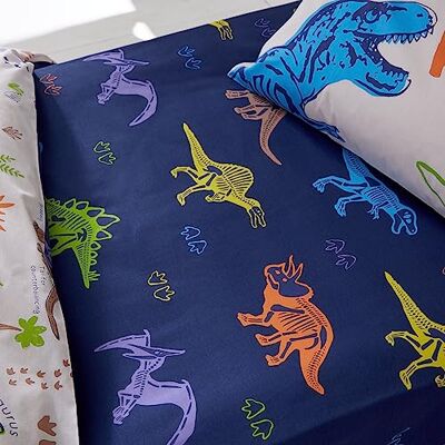 Catherine Lansfield Prehistoric Dinosaurs Junior Fitted Sheet Blue Catherine Lansfield Prehistoric Dinosaurs Junior Fitted Sheet Blue
