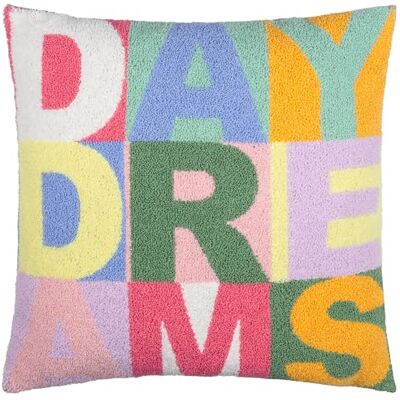 furn. Daydreams Polyester Filled Cushion – Reversible Colourful Slogan Tufted Micro Bouclé Decorative Pillow (Multicolour – 43x43cm) furn. Daydreams Polyester Filled Cushion – Reversible Colourful Slogan Tufted Micro Bouclé Decorative Pillow (Multicolour – 43x43cm)