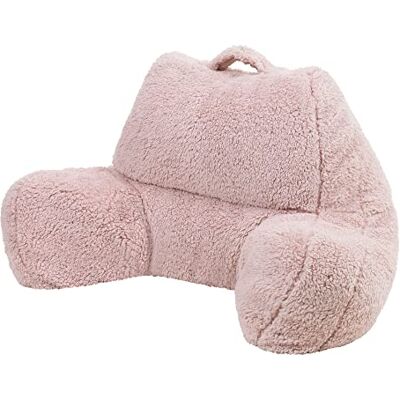 icon Teddy Bear Fluffy Fleece Large Cuddle Cushion, Dawn Pink, Reading Pillow, Back Support Cushion, Back Support Pillow for Bed with Bead filling included, Ideal as a backrest for sitting up in bed icon Teddy Bear Fluffy Fleece Large Cuddle Cushion, Dawn Pink, Reading Pillow, Back Support Cushion, Back Support Pillow for Bed with Bead filling included, Ideal as a backrest for sitting up in bed
