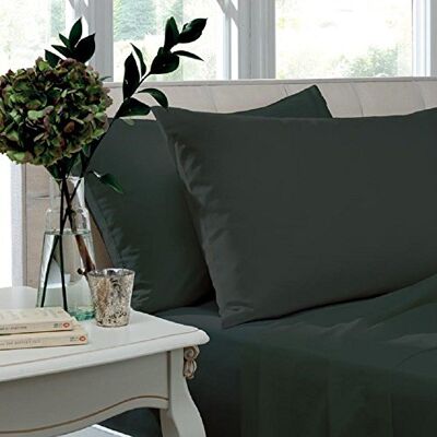 Catherine Lansfield Easy Iron Percale Standard Pillowcase Pair Black Catherine Lansfield Easy Iron Percale Standard Pillowcase Pair Black